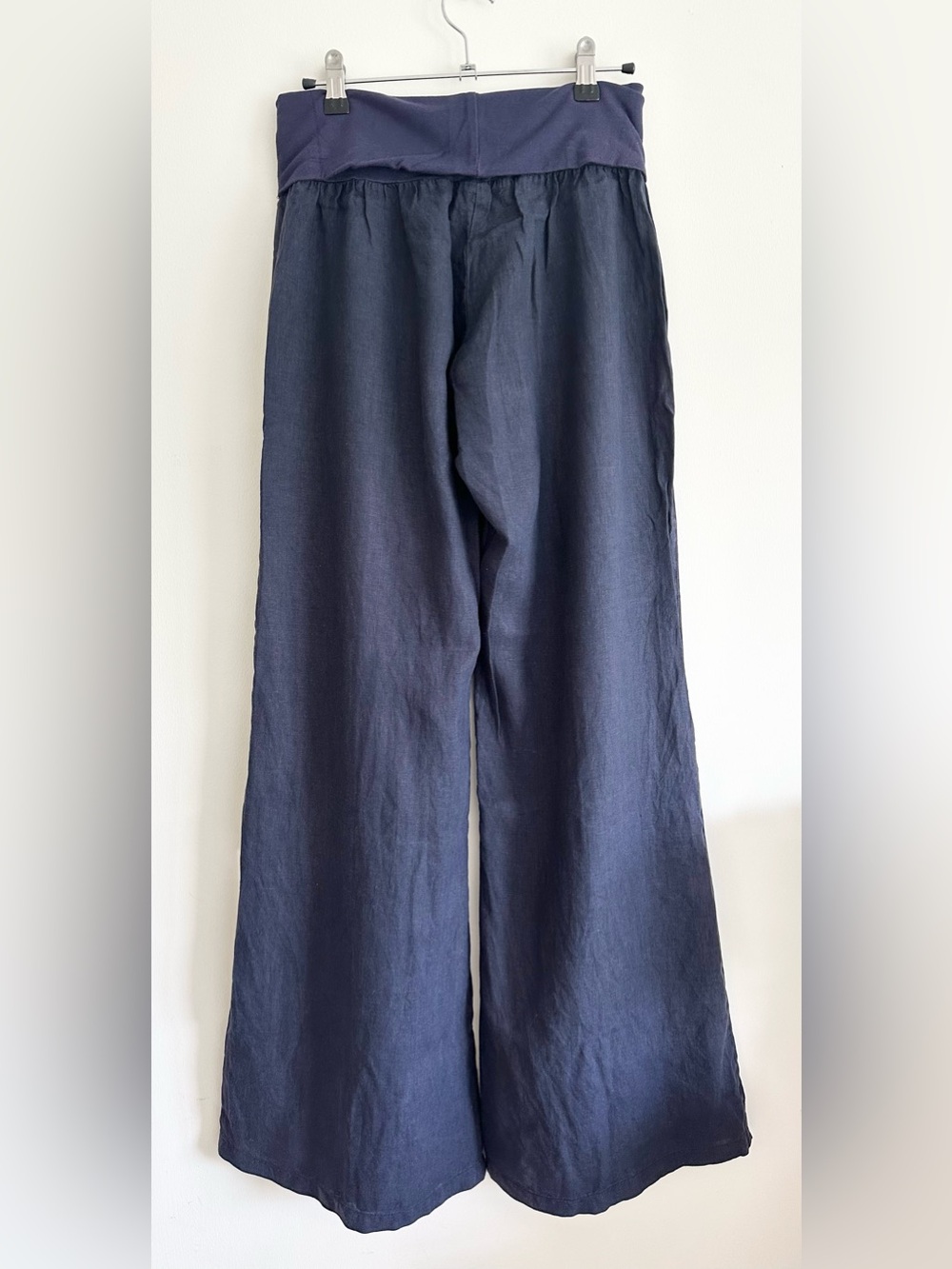 New w Tags! FRESH LAUNDRY Navy Wide-Leg Linen Pintuck Pants Size S - Picture 5 of 5